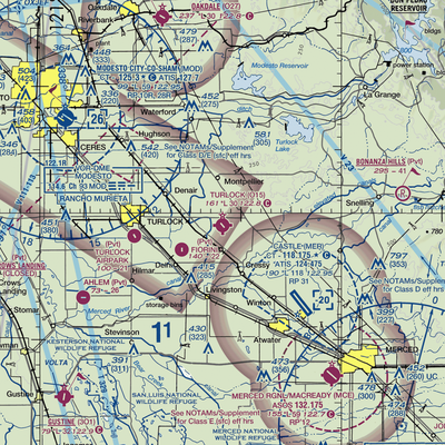 Turlock Municipal Airport (O15) VFR Sectional  Gaming Mouse Pad