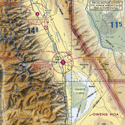 Lone Pine/Death Valley Airport (O26) VFR Sectional  Gaming Mouse Pad