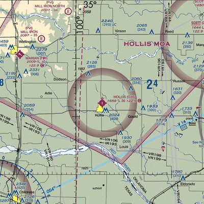 Hollis Municipal Airport (O35) VFR Sectional  Gaming Mouse Pad