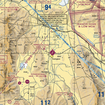 Yerington Municipal Airport (O43) VFR Sectional  Gaming Mouse Pad