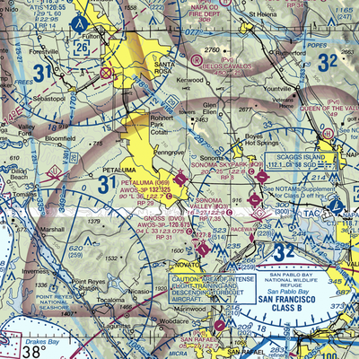 Petaluma Municipal Airport (O69) VFR Sectional  Gaming Mouse Pad