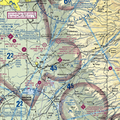 Westover Field Amador County Airport (JAQ) VFR Sectional  Gaming Mouse Pad