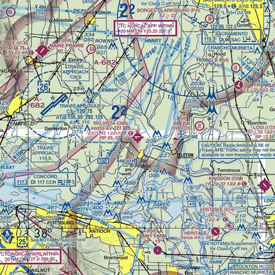 Rio Vista Municipal Airport (O88) VFR Sectional  Gaming Mouse Pad