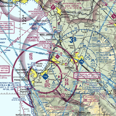 Marina Municipal Airport (OAR) VFR Sectional  Gaming Mouse Pad