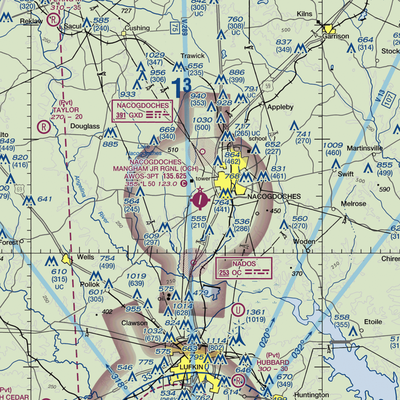 A L Mangham Jr. Regional Airport (OCH) VFR Sectional  Gaming Mouse Pad