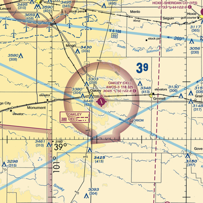 Oakley Municipal Airport (OEL) VFR Sectional  Gaming Mouse Pad