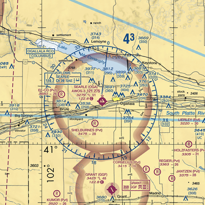 Searle Field (OGA) VFR Sectional  Gaming Mouse Pad