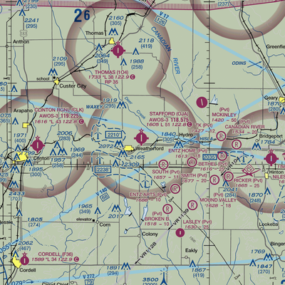 Thomas P Stafford Airport (OJA) VFR Sectional  Gaming Mouse Pad