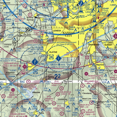 Johnson County Executive Airport (OJC) VFR Sectional  Gaming Mouse Pad