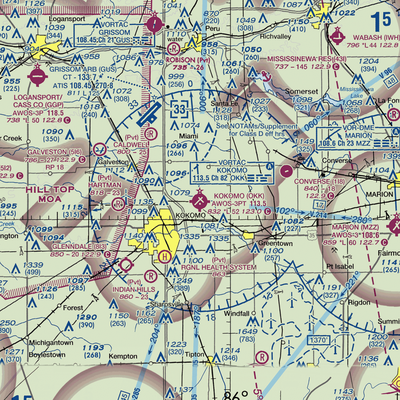 Kokomo Municipal Airport (OKK) VFR Sectional  Gaming Mouse Pad