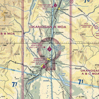 Omak Airport (OMK) VFR Sectional  Gaming Mouse Pad