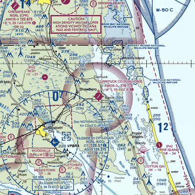 Currituck County Regional Airport (ONX) VFR Sectional  Gaming Mouse Pad