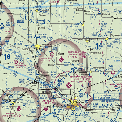 Oskaloosa Municipal Airport (OOA) VFR Sectional  Gaming Mouse Pad