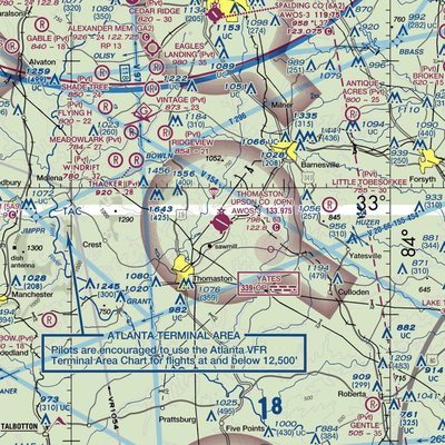 Thomaston Upson County Airport (OPN) VFR Sectional  Gaming Mouse Pad