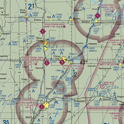 Orange City Municipal Airport (ORC) VFR Sectional  Gaming Mouse Pad