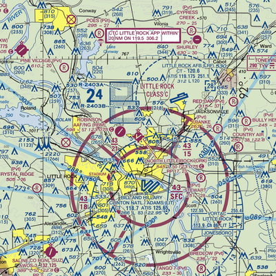 North Little Rock Municipal Airport (ORK) VFR Sectional  Gaming Mouse Pad