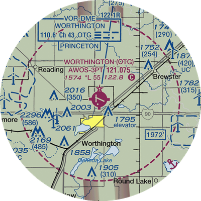 Worthington Municipal Airport (OTG) VFR Sectional Notebook