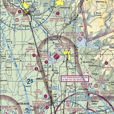 Oroville Municipal Airport (OVE) VFR Sectional  Gaming Mouse Pad