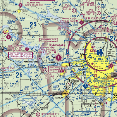 William R. Pogue Municipal Airport (OWP) VFR Sectional  Gaming Mouse Pad