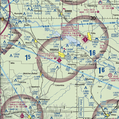 Knoxville Municipal Airport (OXV) VFR Sectional  Gaming Mouse Pad