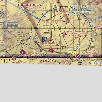 Cochise College Airport (P03) VFR Sectional  Gaming Mouse Pad