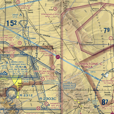 Tombstone Municipal Airport (P29) VFR Sectional  Gaming Mouse Pad