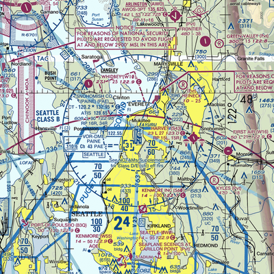 Snohomish County (Paine Field) Airport (PAE) VFR Sectional  Gaming Mouse Pad