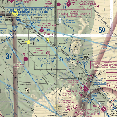 Picacho Stagefield Heliport (PCA) VFR Sectional  Gaming Mouse Pad