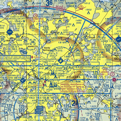 DeKalb Peachtree Airport (PDK) VFR Sectional  Gaming Mouse Pad