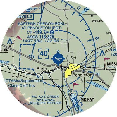 Eastern Oregon Regional At Pendleton Airport (PDT) VFR Sectional  Gaming Mouse Pad