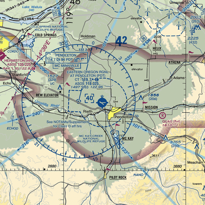 Eastern Oregon Regional At Pendleton Airport (PDT) VFR Sectional  Gaming Mouse Pad