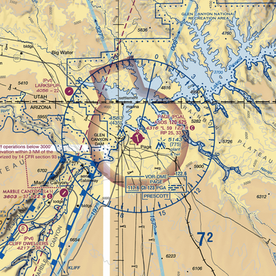 Page Municipal Airport (PGA) VFR Sectional  Gaming Mouse Pad