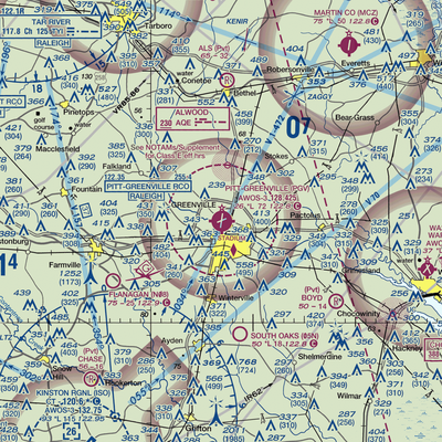 Pitt Greenville Airport (PGV) VFR Sectional  Gaming Mouse Pad