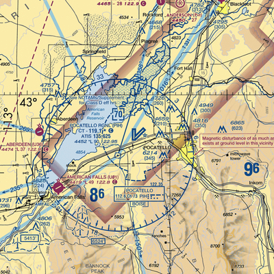 Pocatello Regional Airport (PIH) VFR Sectional  Gaming Mouse Pad