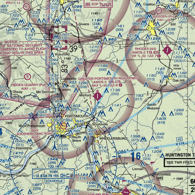 Greater Portsmouth Regional Airport (PMH) VFR Sectional  Gaming Mouse Pad