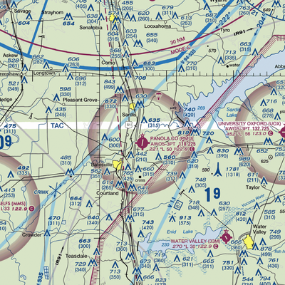 Panola County Airport (PMU) VFR Sectional  Gaming Mouse Pad