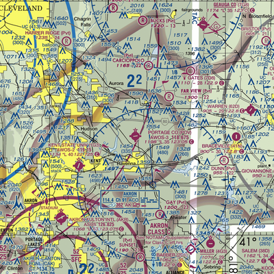 Portage County Airport (POV) VFR Sectional  Gaming Mouse Pad