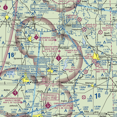 Tri-City Airport (PPF) VFR Sectional  Gaming Mouse Pad