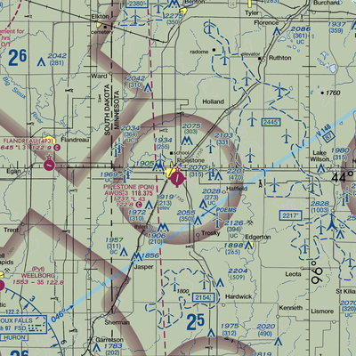 Pipestone Municipal Airport (PQN) VFR Sectional  Gaming Mouse Pad