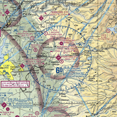 Placerville Airport (PVF) VFR Sectional  Gaming Mouse Pad