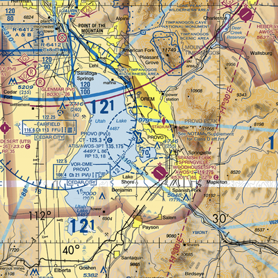 Provo Municipal Airport (PVU) VFR Sectional  Gaming Mouse Pad