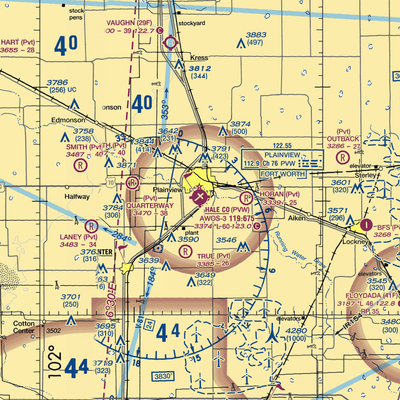 Hale County Airport (PVW) VFR Sectional  Gaming Mouse Pad