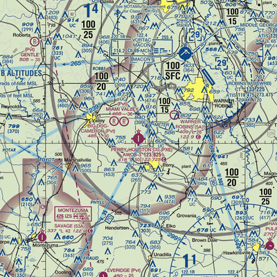 Perry Houston County Airport (PXE) VFR Sectional  Gaming Mouse Pad