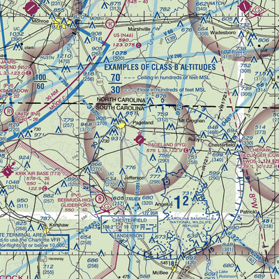 Pageland Airport (PYG) VFR Sectional  Gaming Mouse Pad