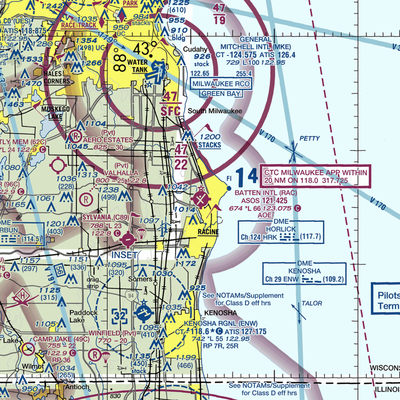 John H Batten Airport (RAC) VFR Sectional  Gaming Mouse Pad