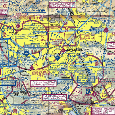 Riverside Municipal Airport (RAL) VFR Sectional  Gaming Mouse Pad