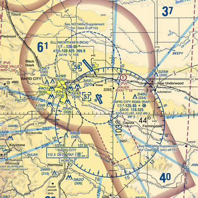 Rapid City Regional Airport (RAP) VFR Sectional  Gaming Mouse Pad