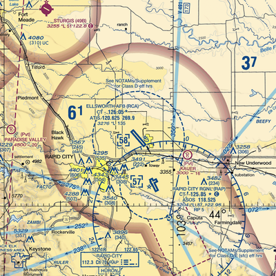 Ellsworth Air Force Base (RCA) VFR Sectional  Gaming Mouse Pad