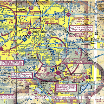 March ARB Airport (RIV) VFR Sectional  Gaming Mouse Pad