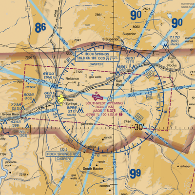 Southwest Wyoming Regional Airport (RKS) VFR Sectional  Gaming Mouse Pad